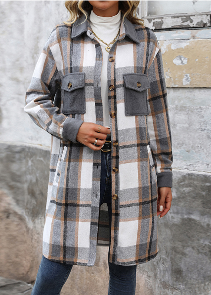 VINTAGE TARTAN PLAID LONG COAT