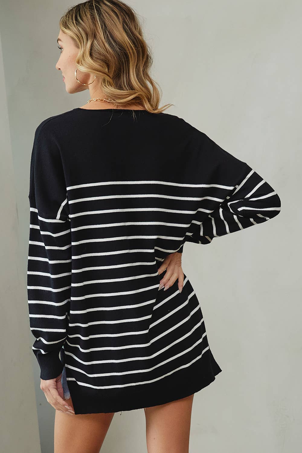 EVERYDAY CASUAL STRIPED KNIT TOP