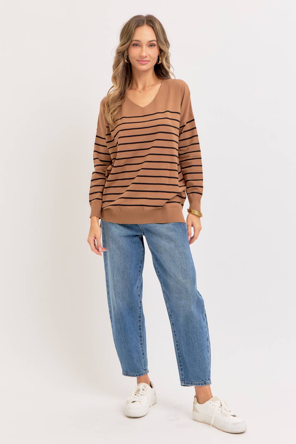 EVERYDAY CASUAL STRIPED KNIT TOP