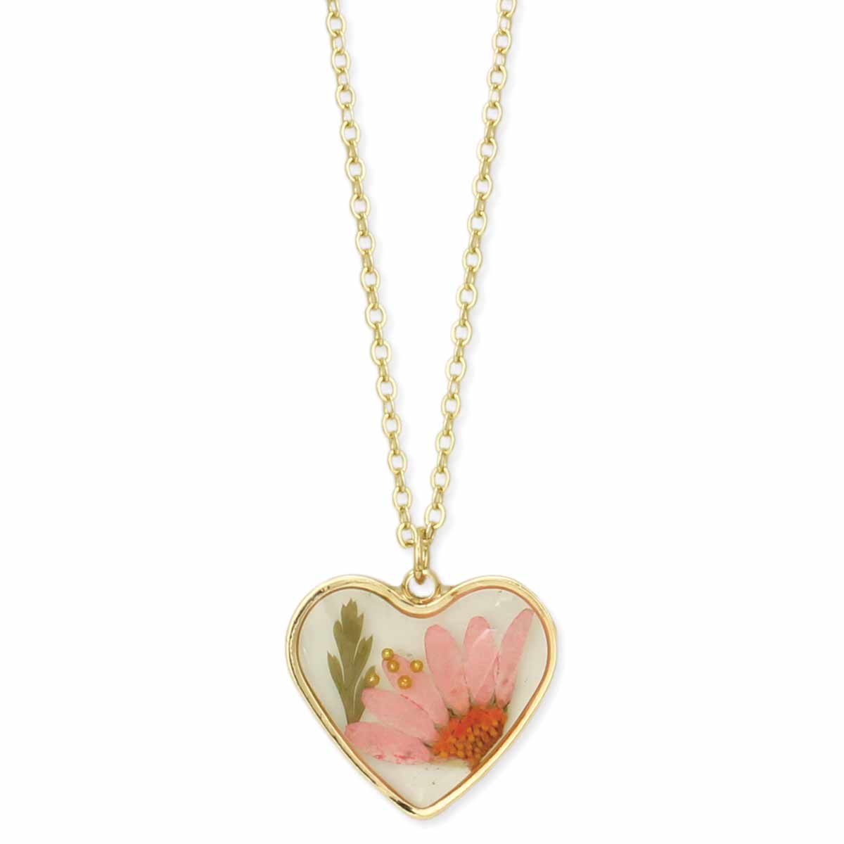 COTTAGE FLORAL HEART FLOWER NECKLACE