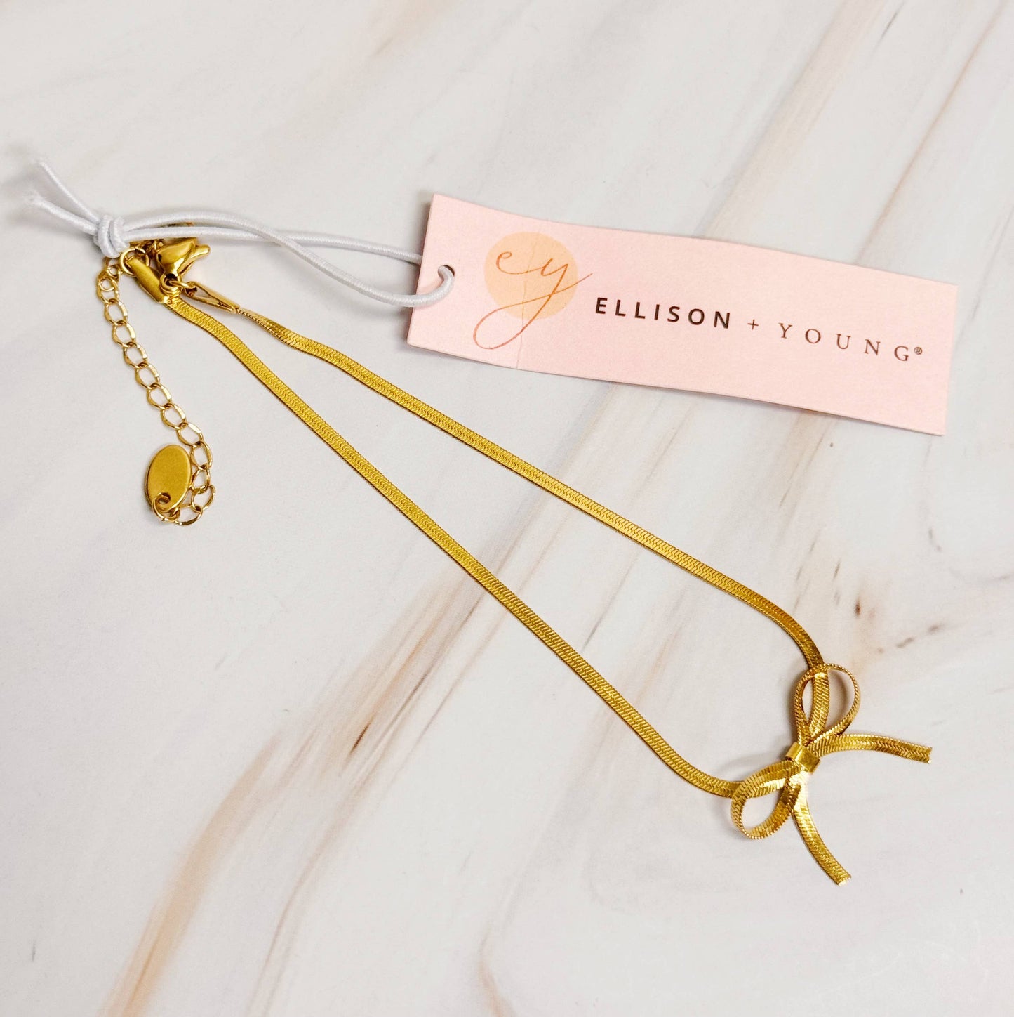 HERRINGBONE CHAIN BOW ANKLET