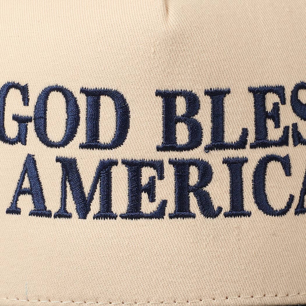 GOD BLESS AMERICA EMBROIDERED TWO TONE CAP