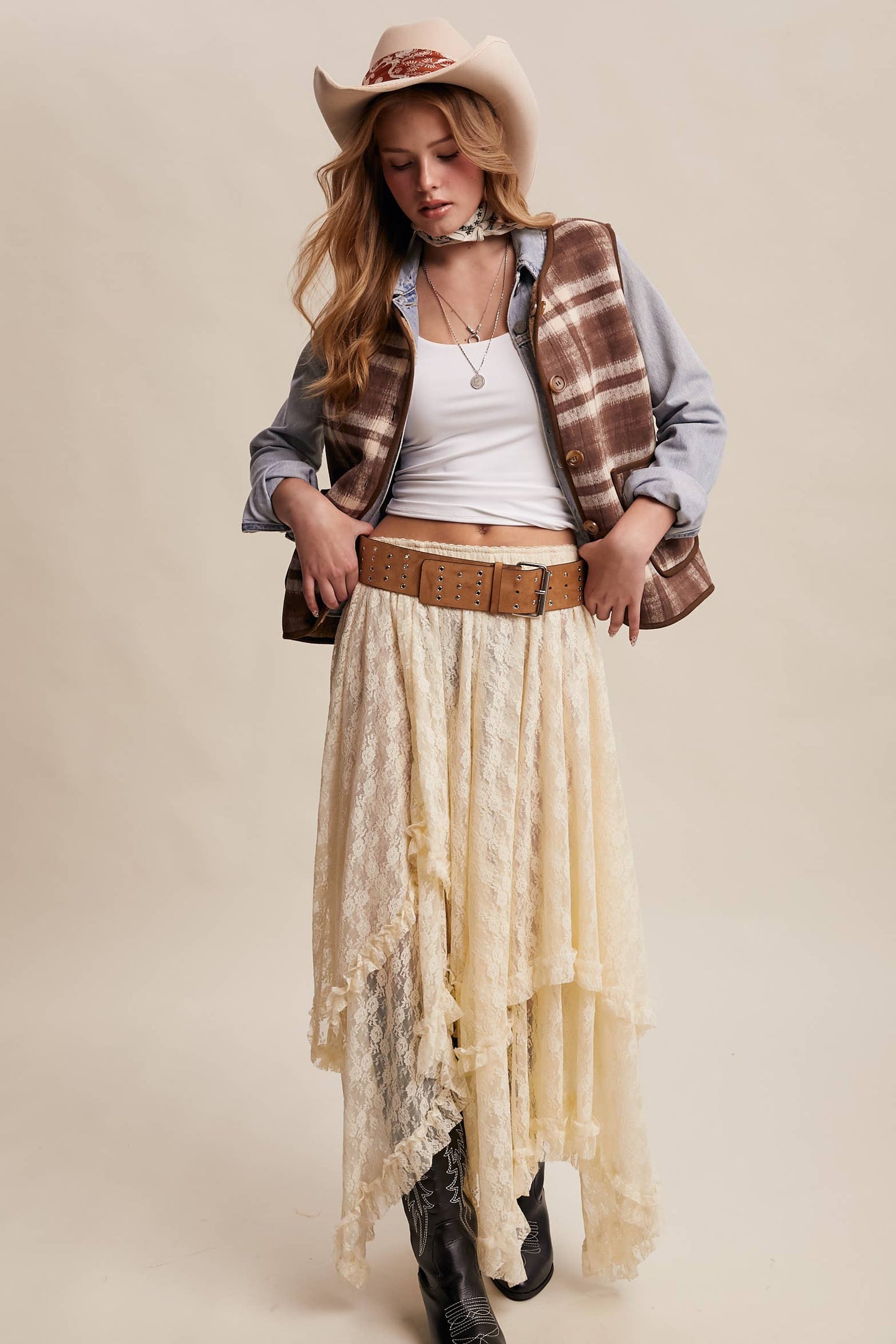 REVERSIBLE PLAID SHERPA VEST