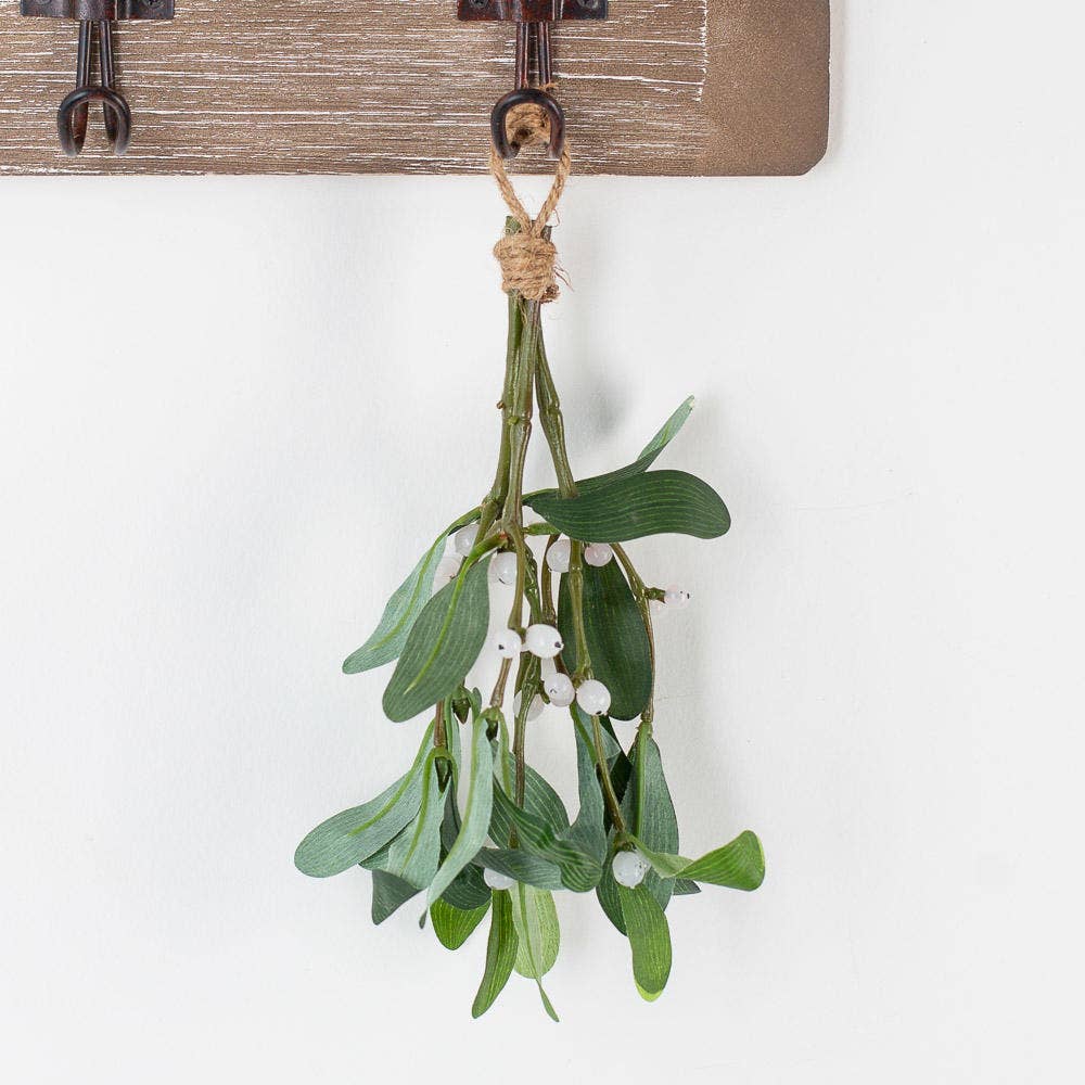 Factory Direct Craft - 8" Hanging Artificial Mistletoe with Jute Hanger