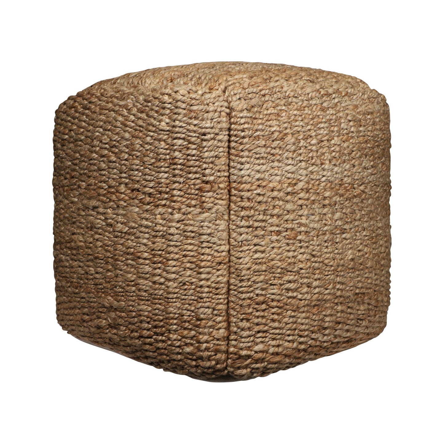 LR Home - Solid Farmhouse Natural Hand Woven Indoor Pouf