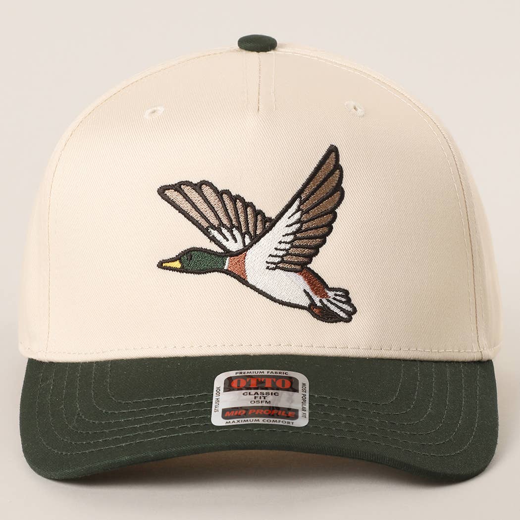 FLYING MALLARD GRAPHIC EMBROIDERED TRUCKER HAT