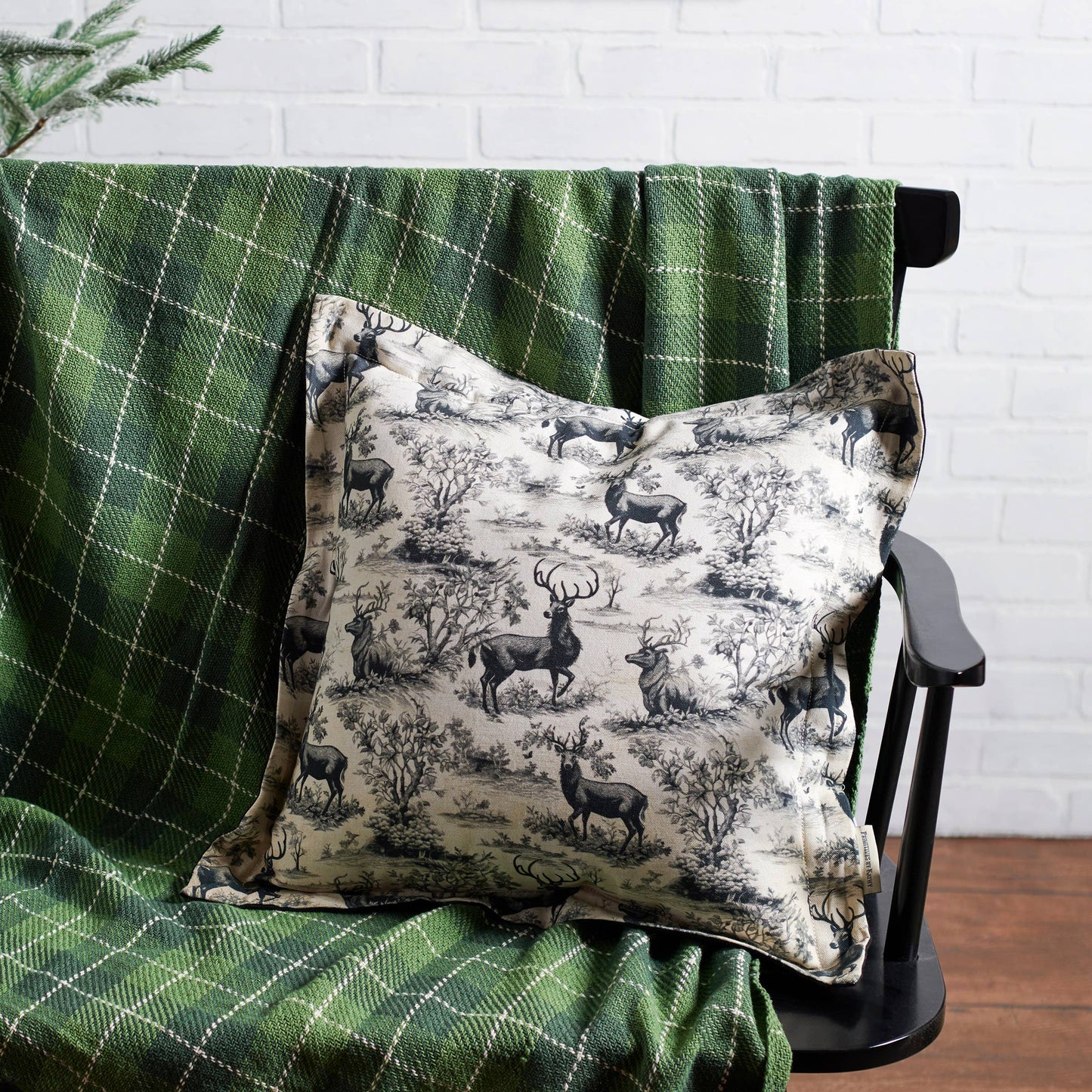 Primitives by Kathy - Deer Toile Pillow
