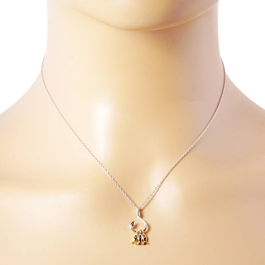 Fashion City - Gold-Dipped Fish Hook Fashion Necklace: GT / ONE SIZE