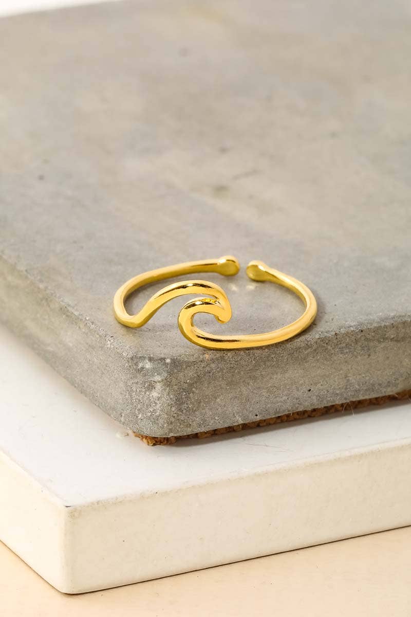 Wave Cutout Adjustable Ring