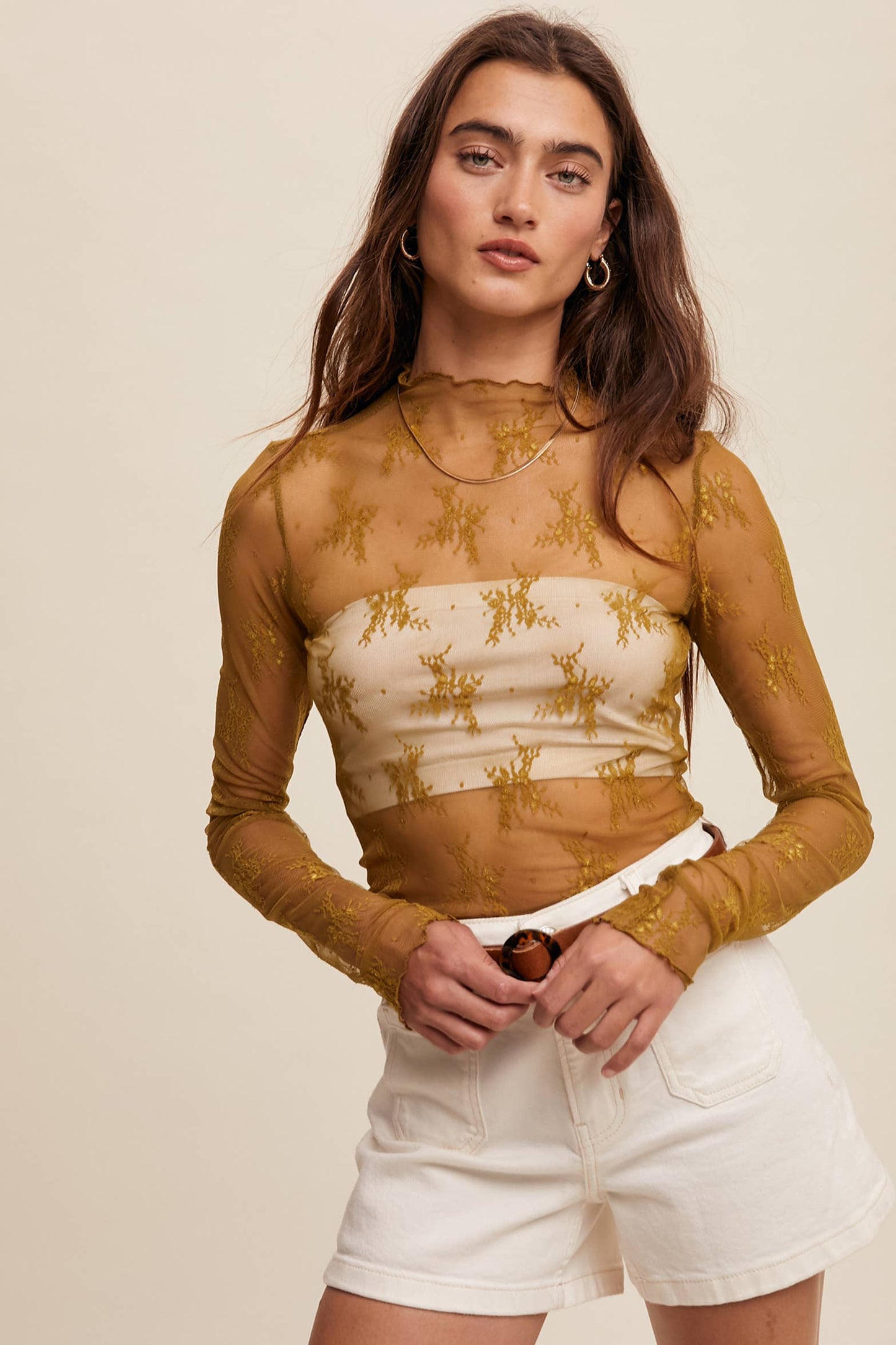 SHEER LACE LONG SLEEVE