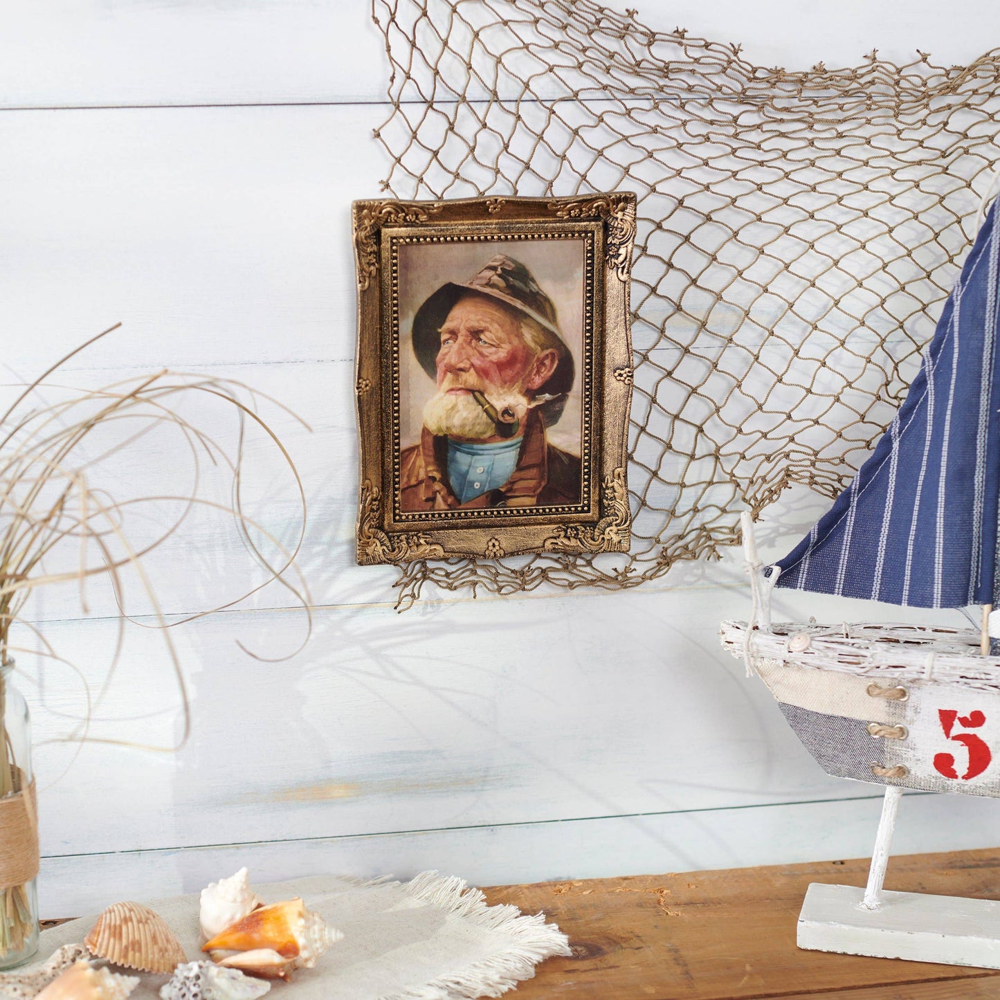 OLD FISHERMAN FRAMED WALL ART