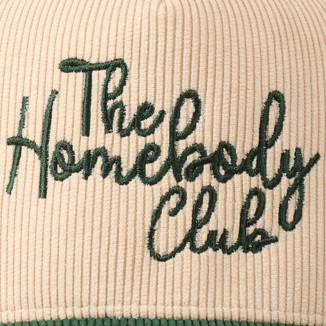 Fashion City - The Homebody Club Two-Tone Corduroy 5 Panel Cap: Beige / ONE SIZE