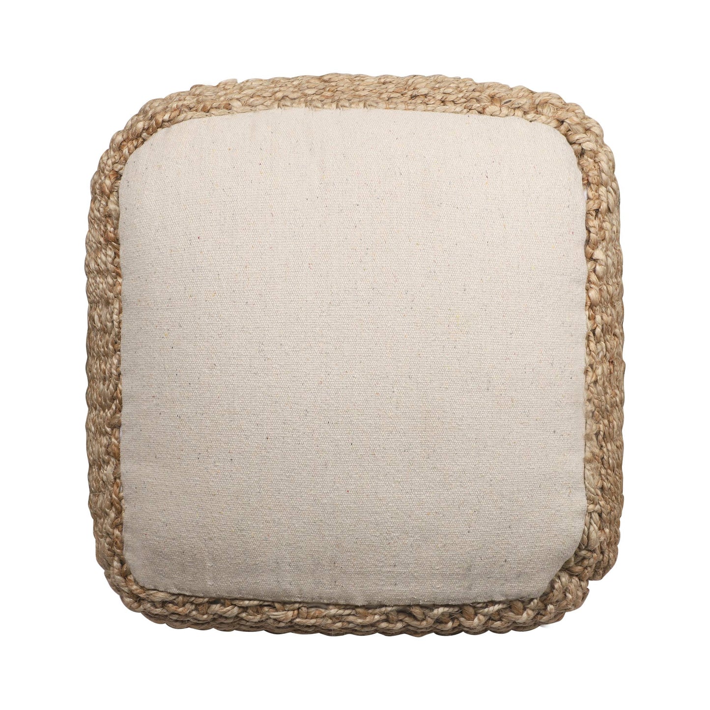 LR Home - Solid Farmhouse Natural Hand Woven Indoor Pouf