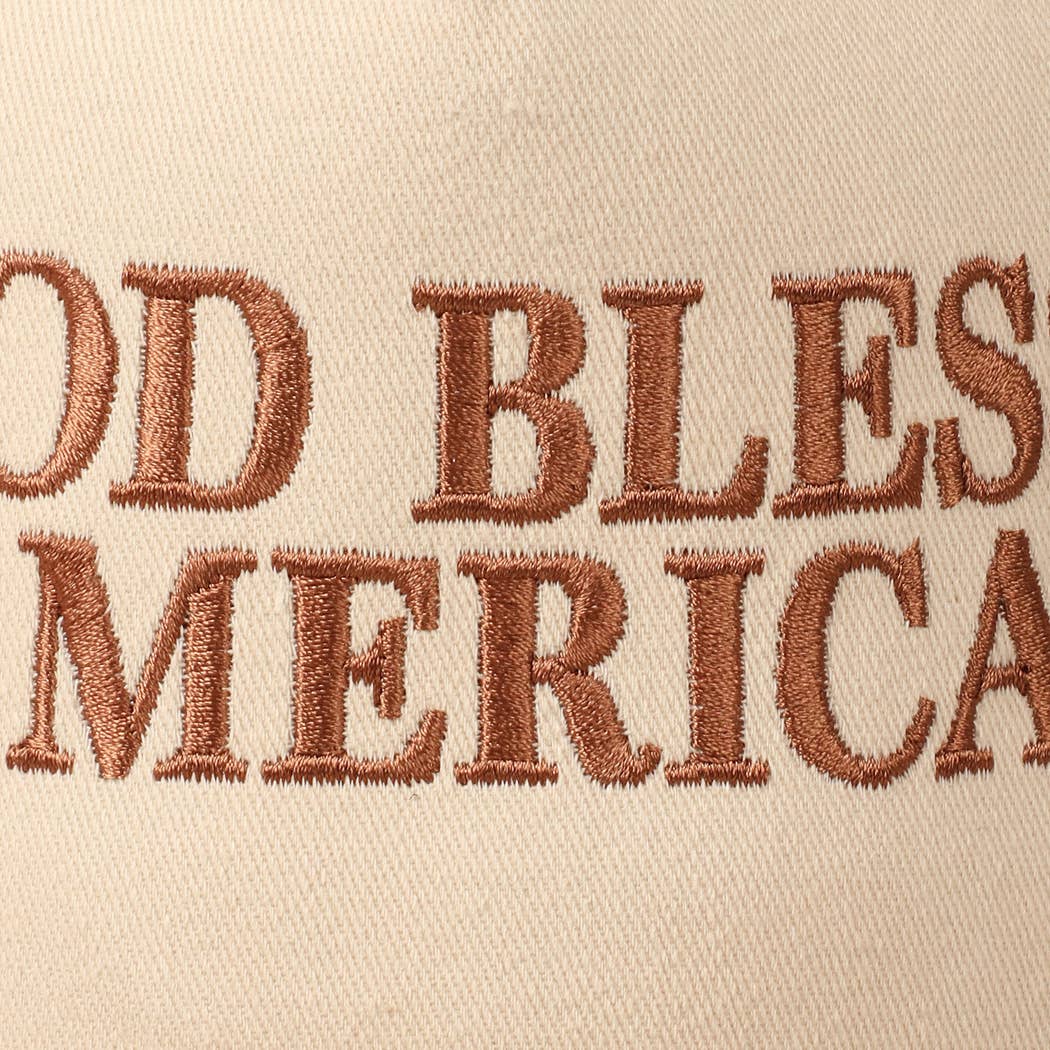 GOD BLESS AMERICA EMBROIDERED TWO TONE CAP