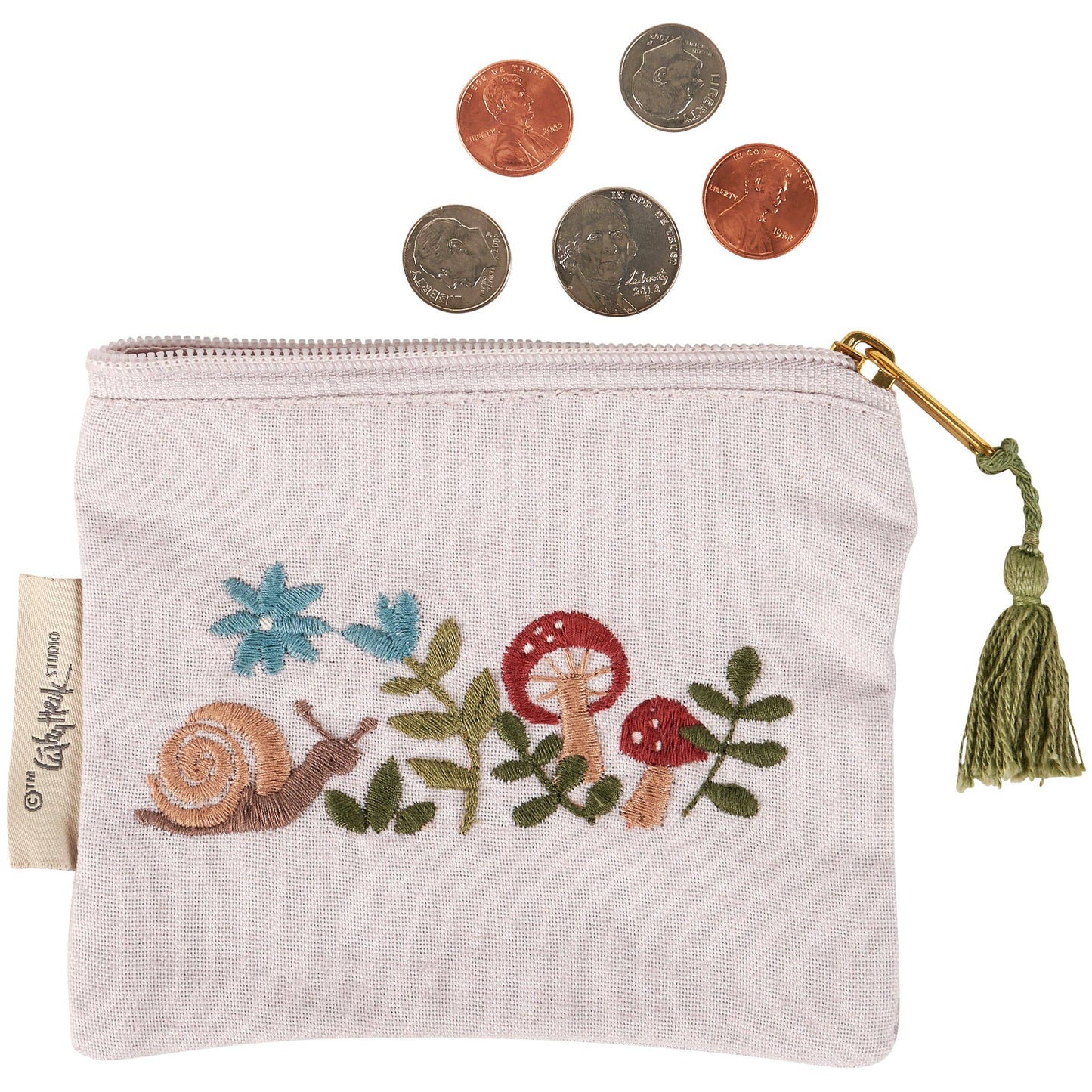 SNAIL + MUSHROOM ZIPPER WALLET