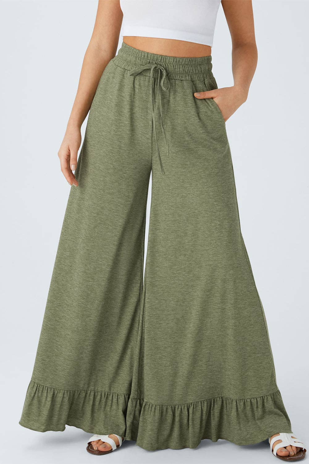 WIDE LEG HIGH WAIST PANTS