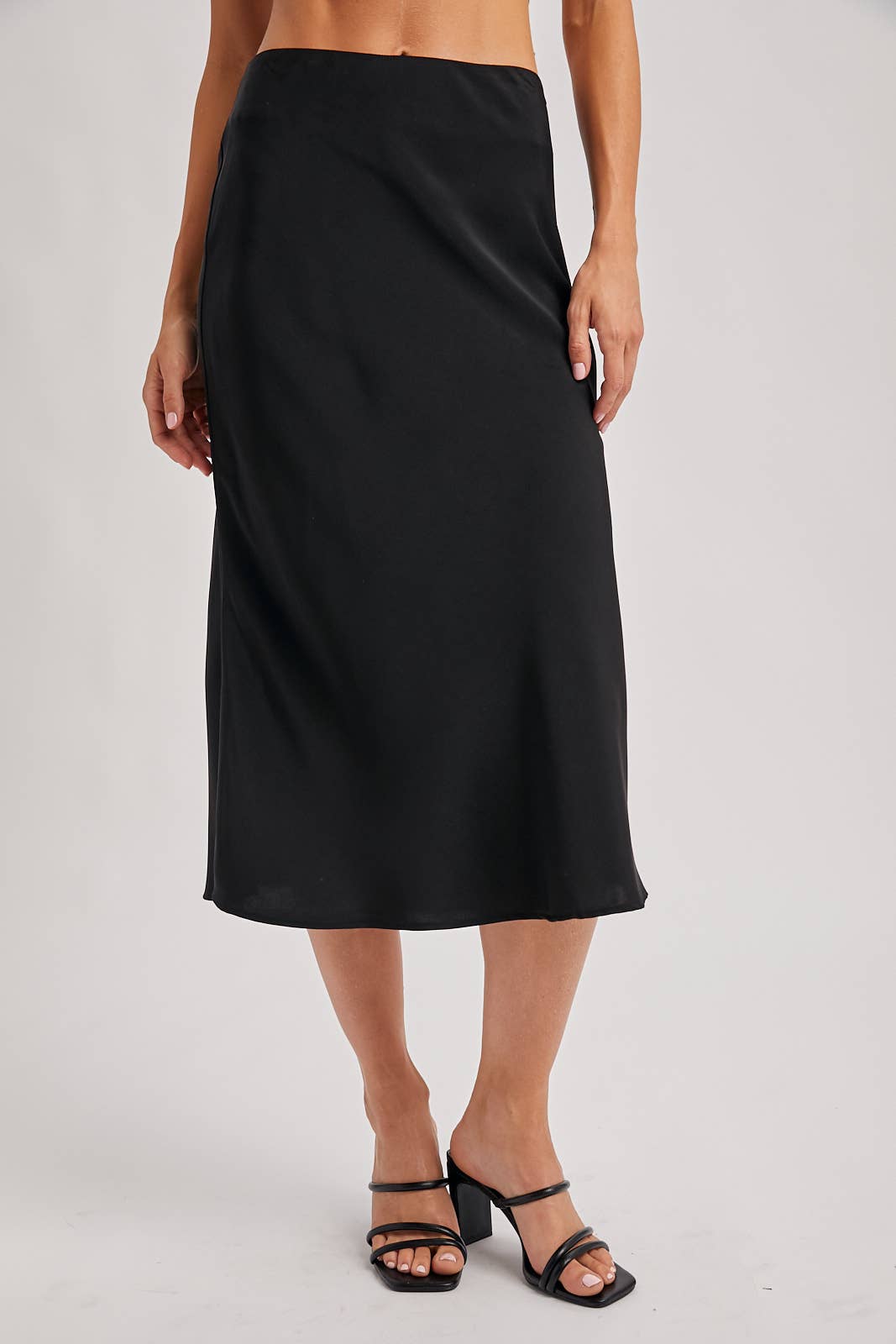 SATIN MIDI SKIRT