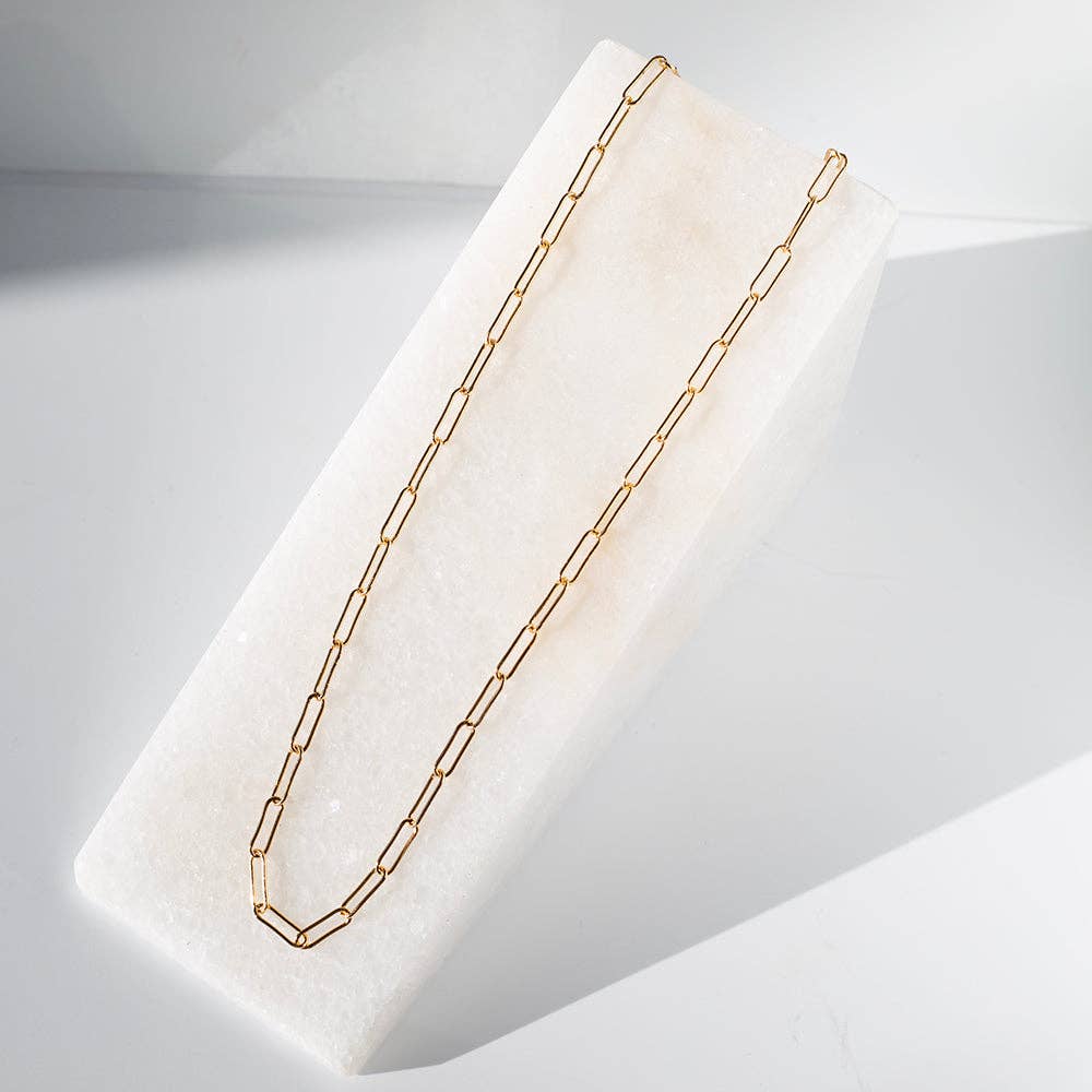 GILDED GOLD NECKLACE NECKLACE 18" PAPER CLIP