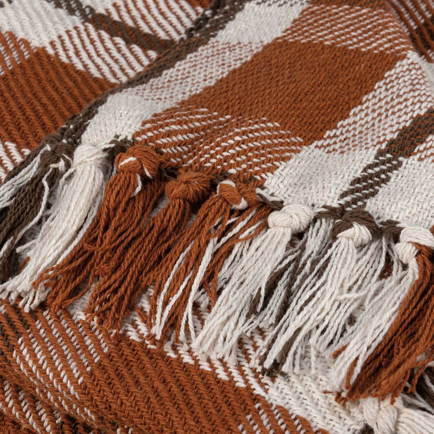 ORANGE FALL PLAID THROW BLANKET