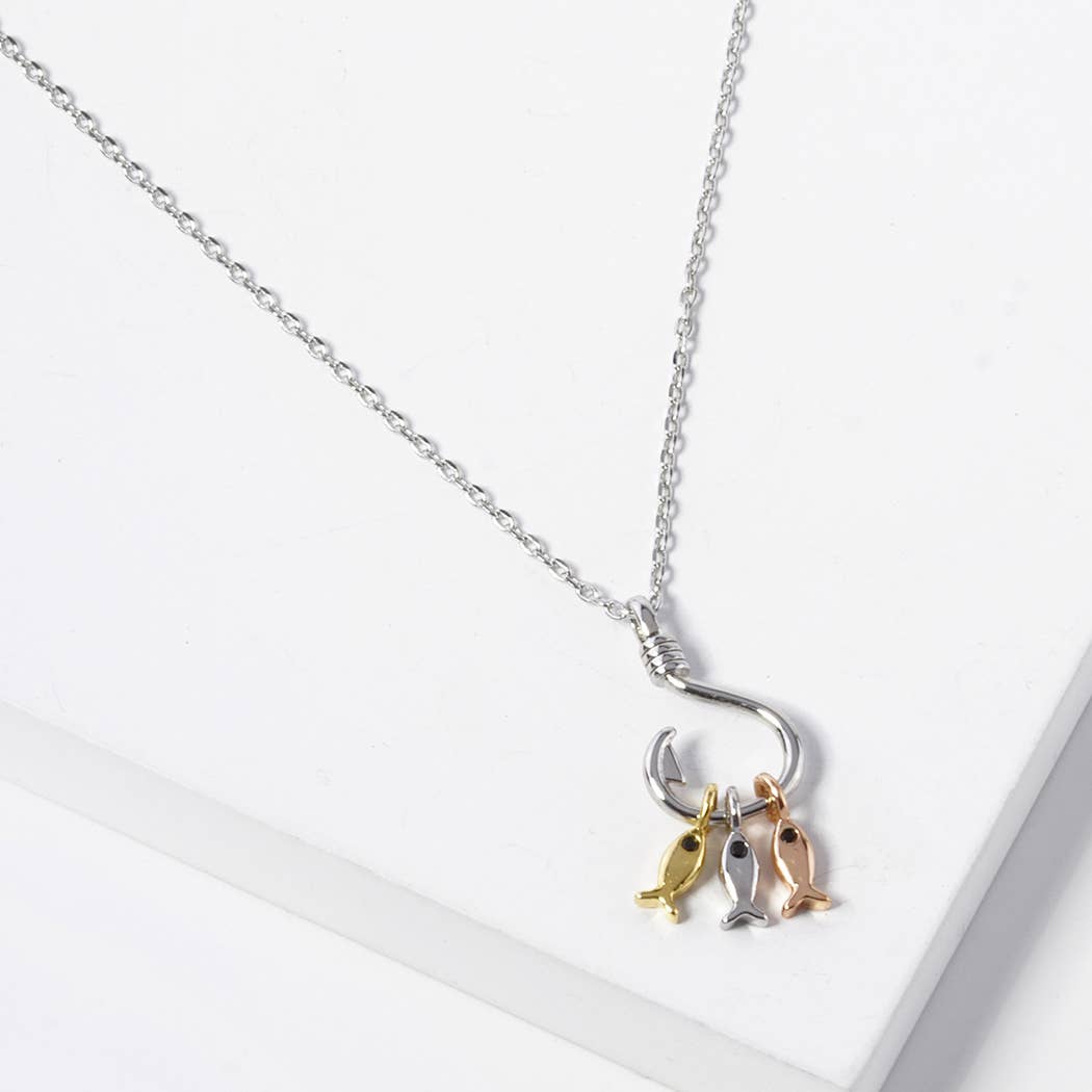 Fashion City - Gold-Dipped Fish Hook Fashion Necklace: GT / ONE SIZE