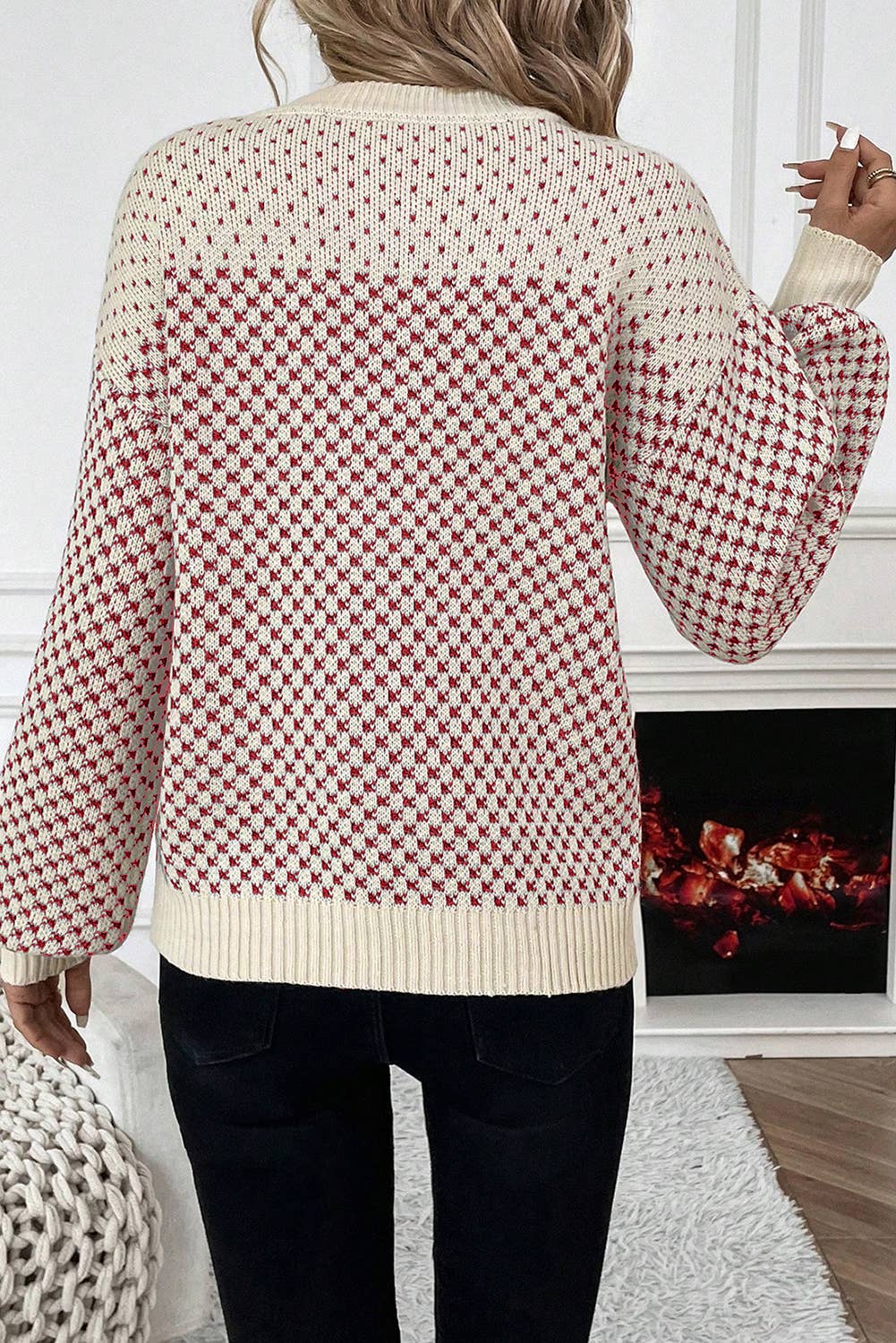 CAMERON LANTERN SLEEVE KNIT SWEATER