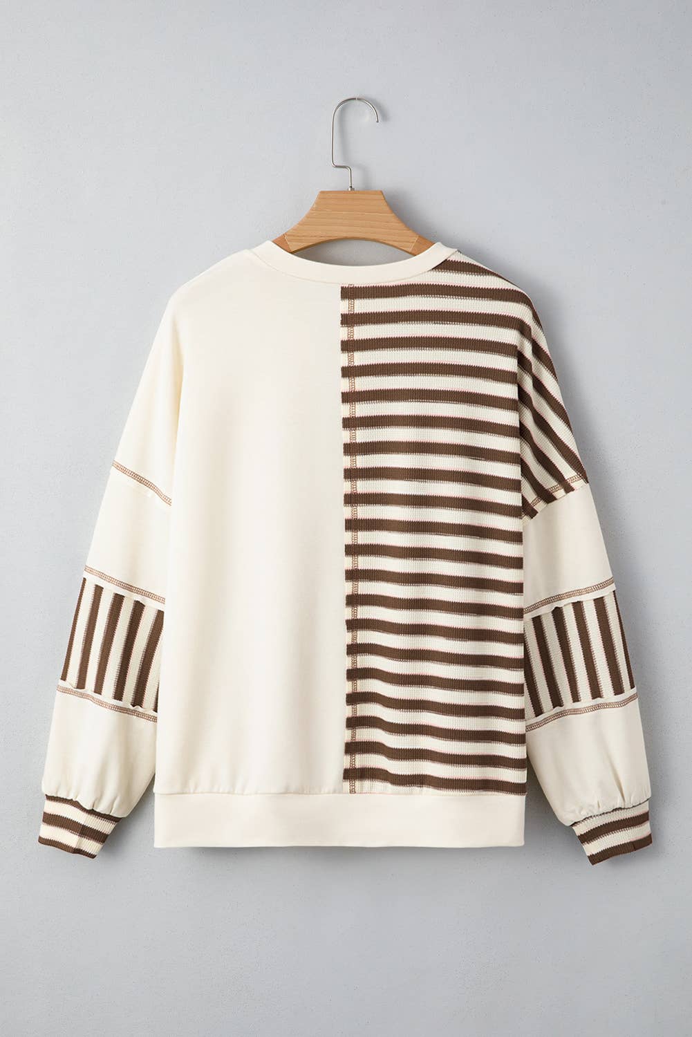 STRIPE STITCHED OVERSIZED PULLOVER