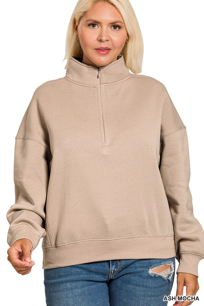 FLEECE HALF ZIP SWEATSHIRT
