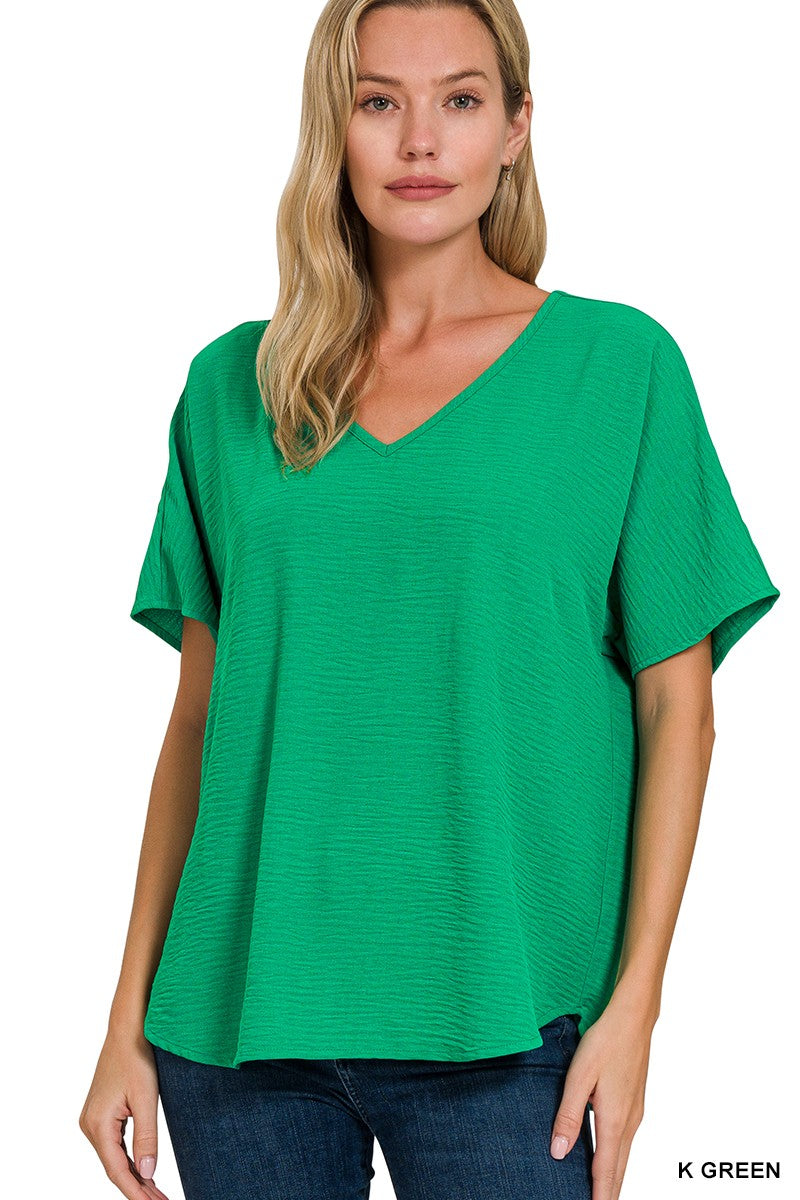 FLOWY VNECK TOP