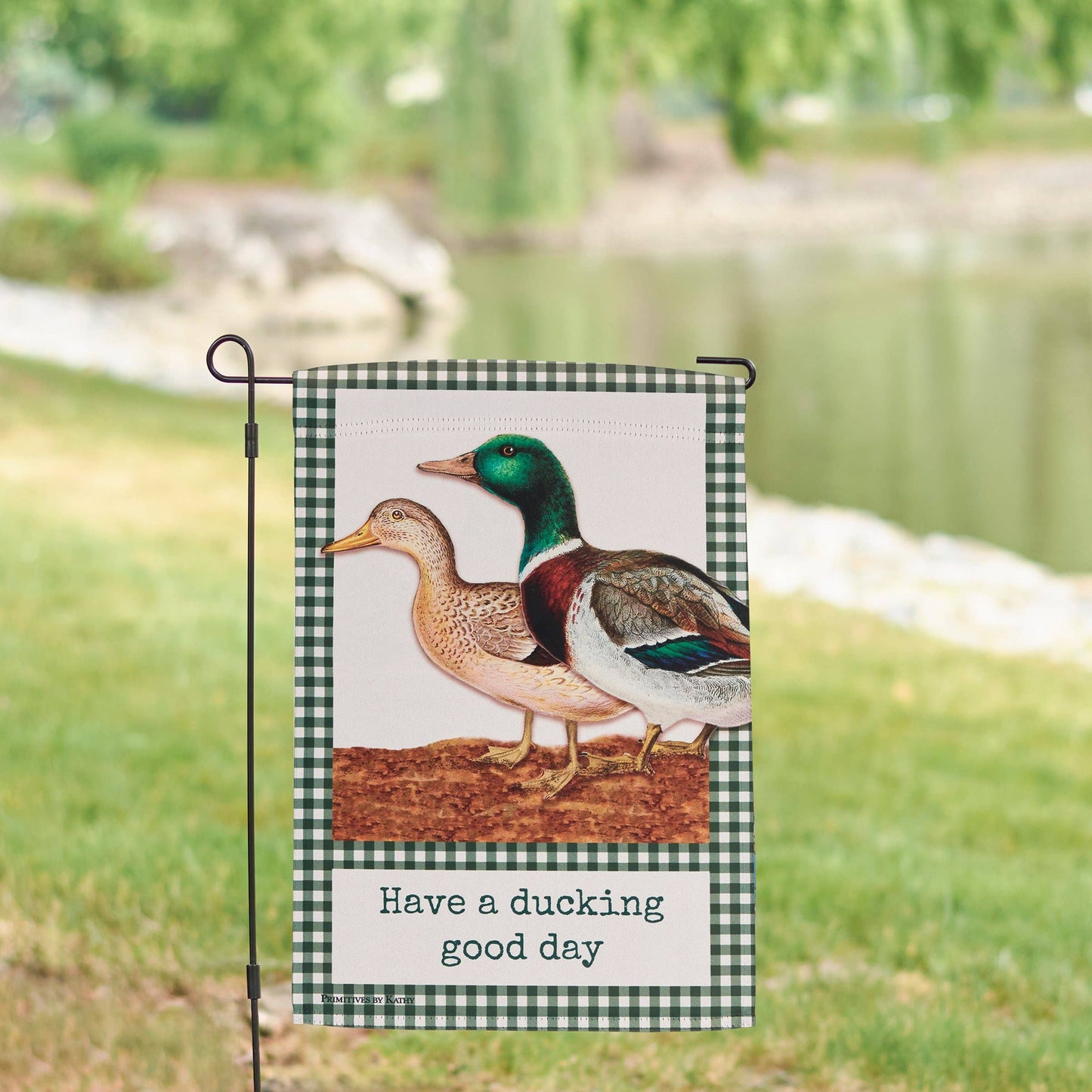 Primitives by Kathy - A Ducking Good Day Garden Flag