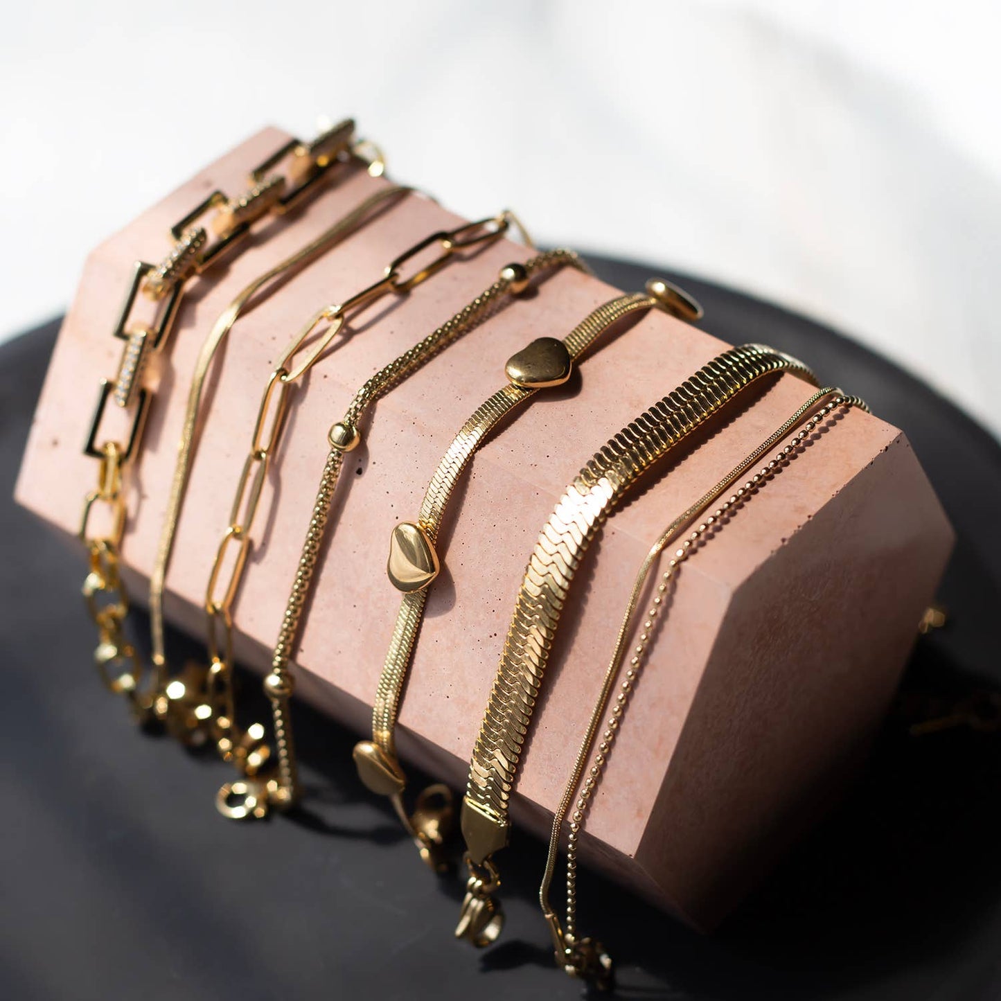 Lenny & Eva - Gold Chain Bracelet-Figaro, Gilded Collection
