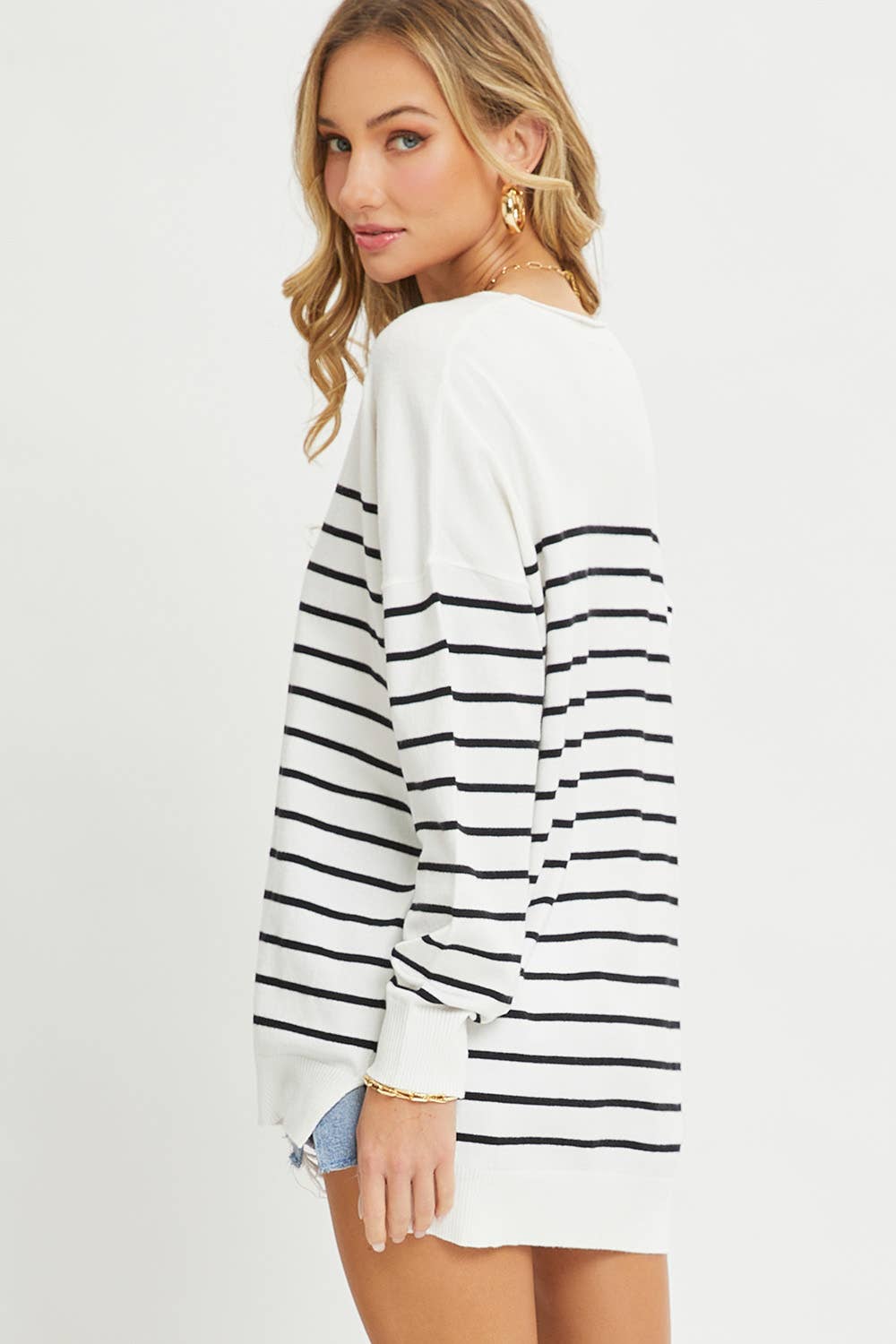 EVERYDAY CASUAL STRIPED KNIT TOP