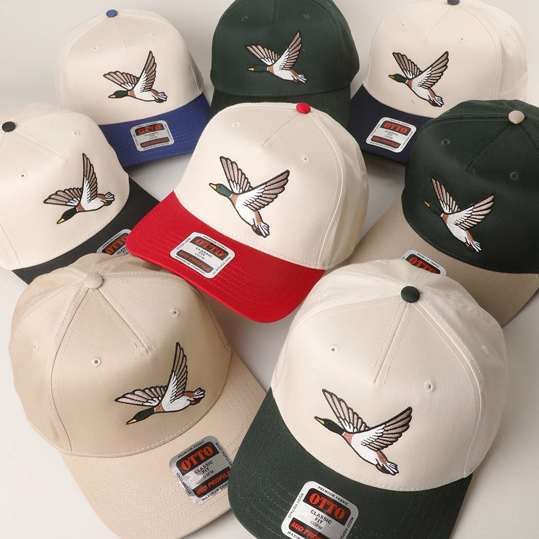 FLYING MALLARD GRAPHIC EMBROIDERED TRUCKER HAT