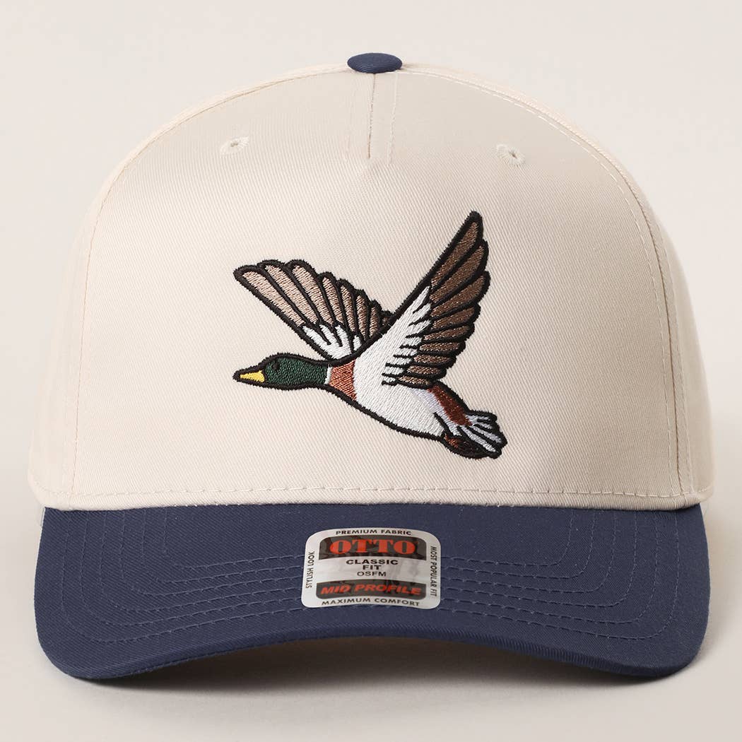 FLYING MALLARD GRAPHIC EMBROIDERED TRUCKER HAT