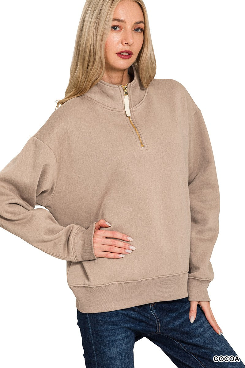 COZY FLEECE HALF ZIP (2 COLORS)