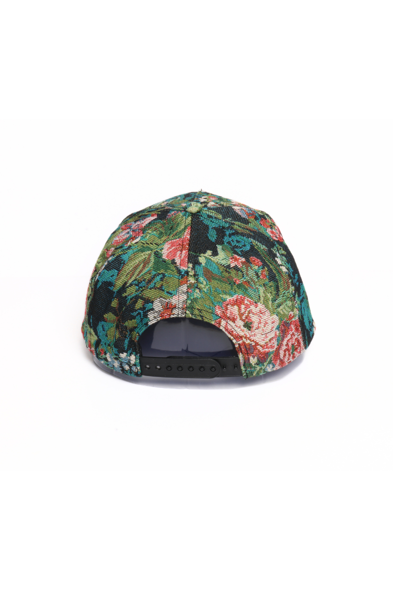 David And Young - Floral Print in Brocade 5 Panel Baseball Cap: Mauve