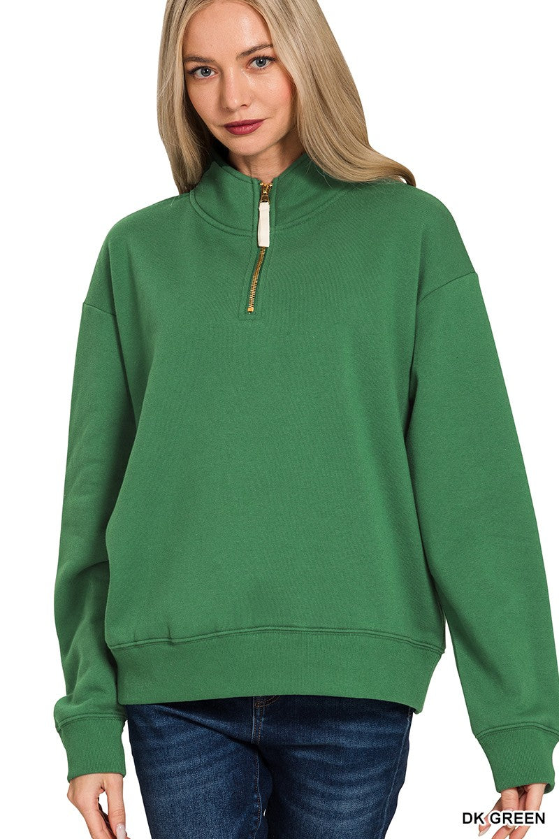 COZY FLEECE HALF ZIP (2 COLORS)