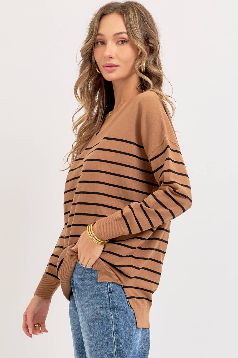 EVERYDAY CASUAL STRIPED KNIT TOP