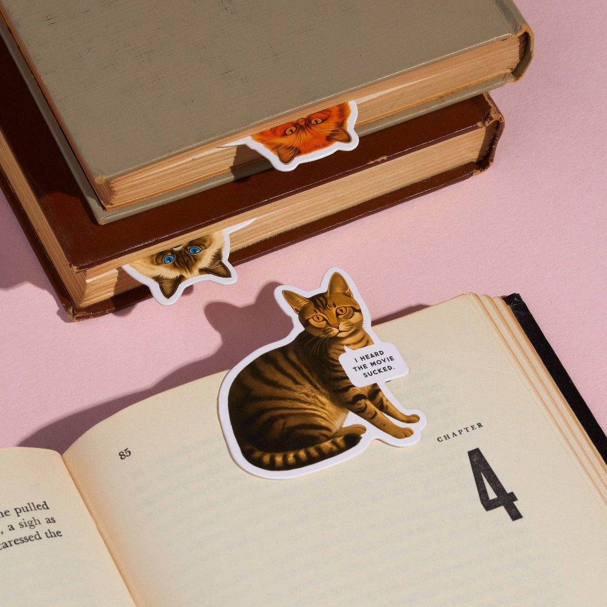 Chronicle Books - Brass Monkey Moody Cats Magnetic Bookmark Set