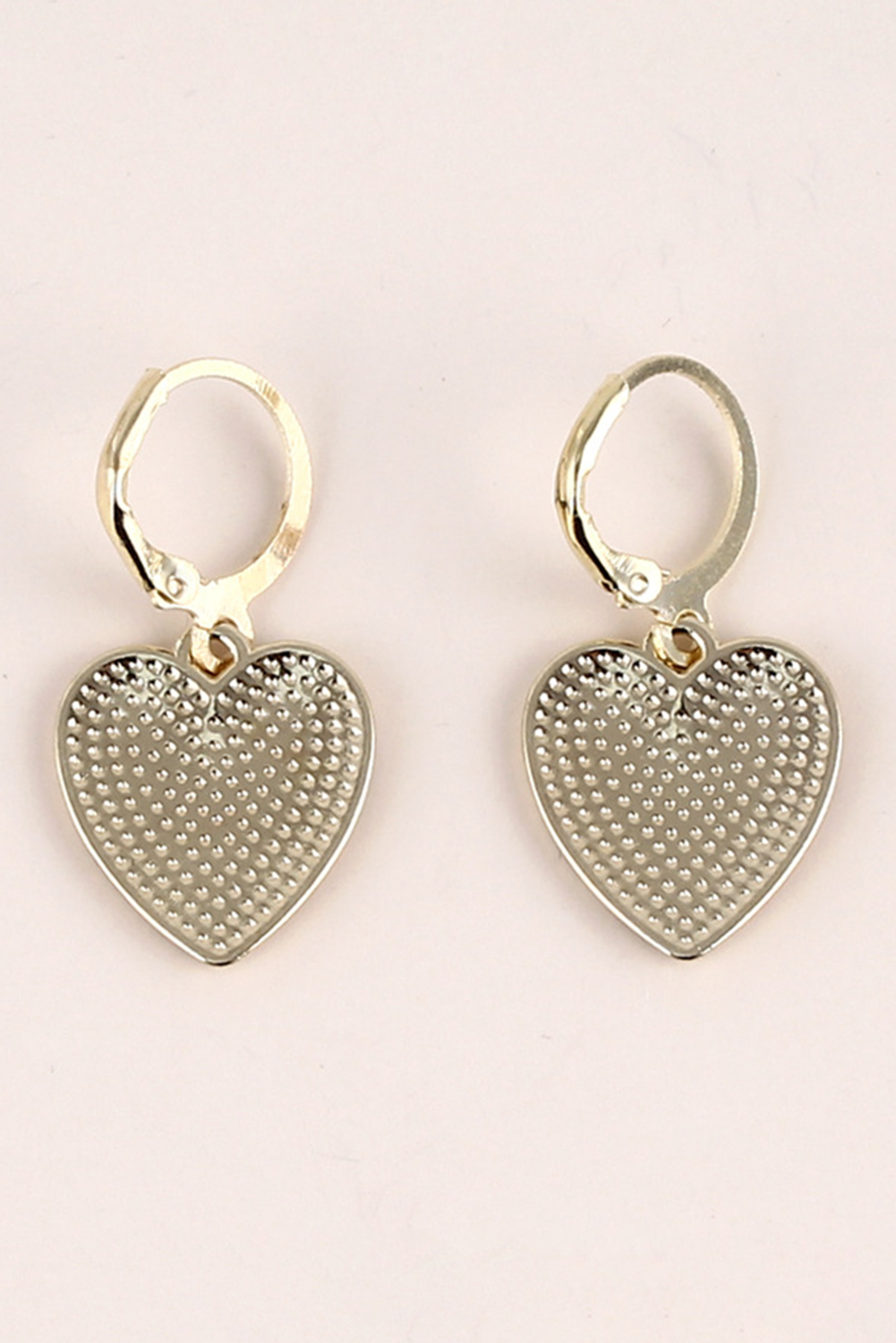 Little Daisy Closet - LDC Checkered Heart Shape Hoop Dangle Earrings: Black