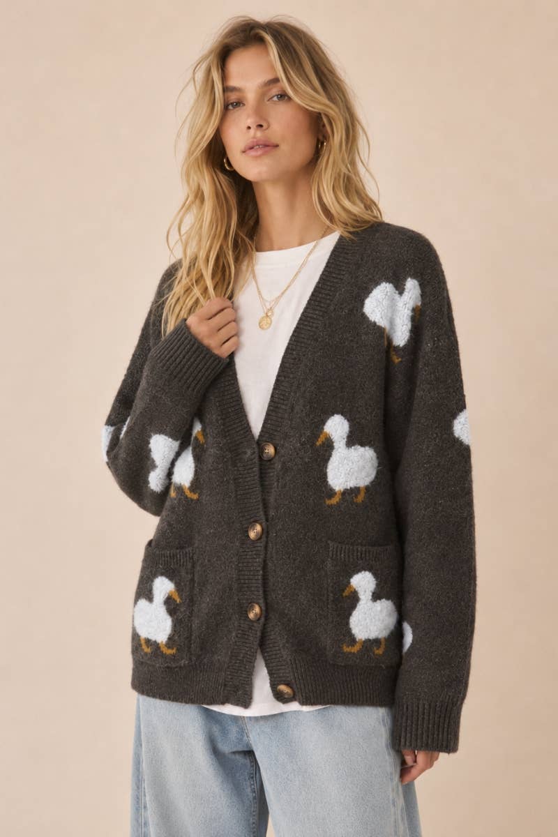 The Cozy Duckling Oversized Knit Cardigan