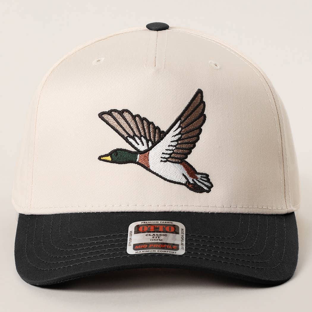 FLYING MALLARD GRAPHIC EMBROIDERED TRUCKER HAT
