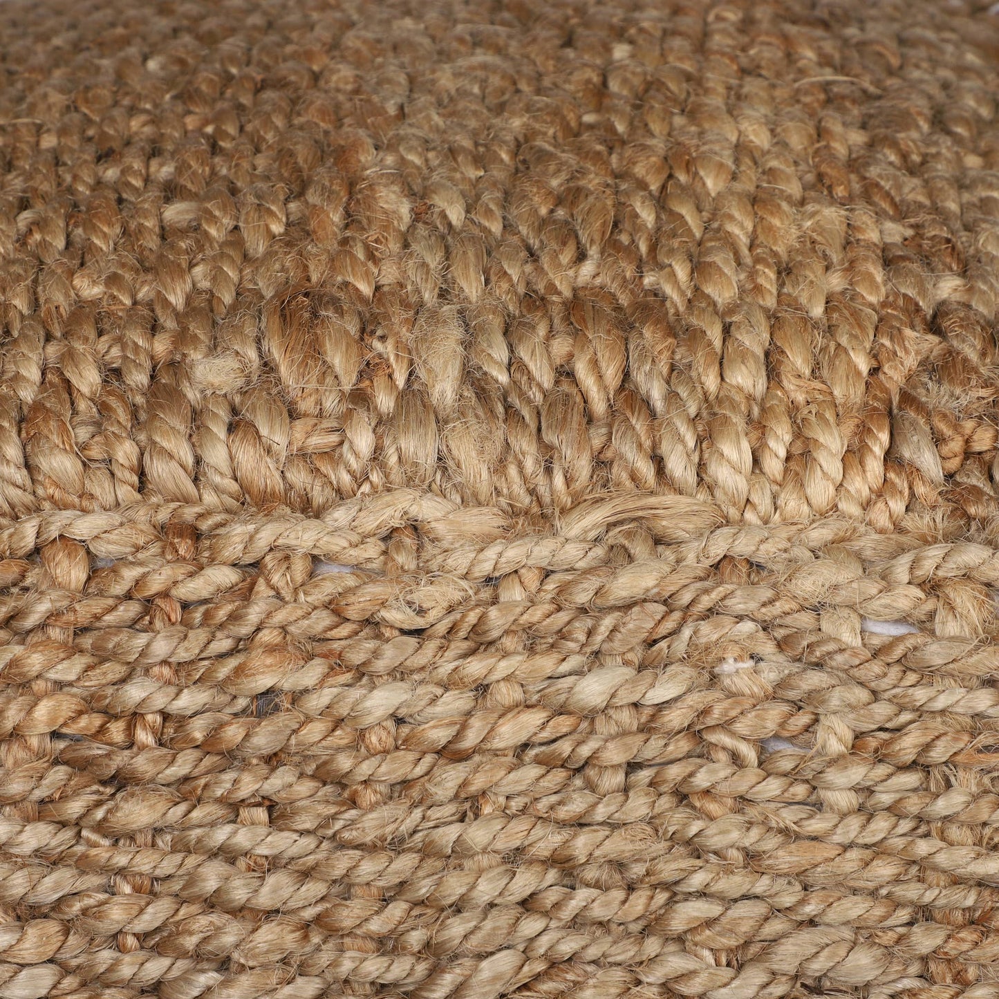 LR Home - Solid Farmhouse Natural Hand Woven Indoor Pouf