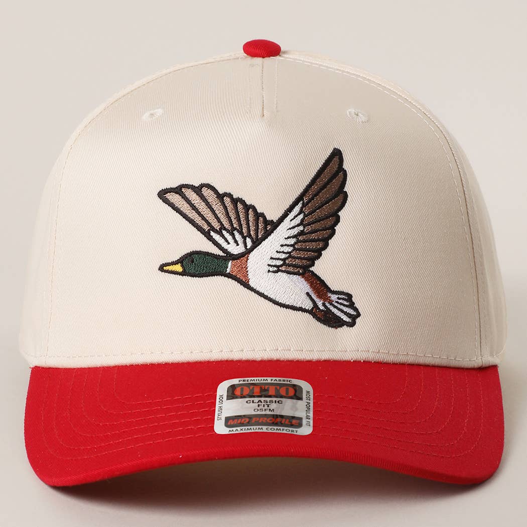 FLYING MALLARD GRAPHIC EMBROIDERED TRUCKER HAT
