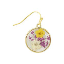 COTTAGE PURPLE AND YELLOW FLOWER EARRINGS