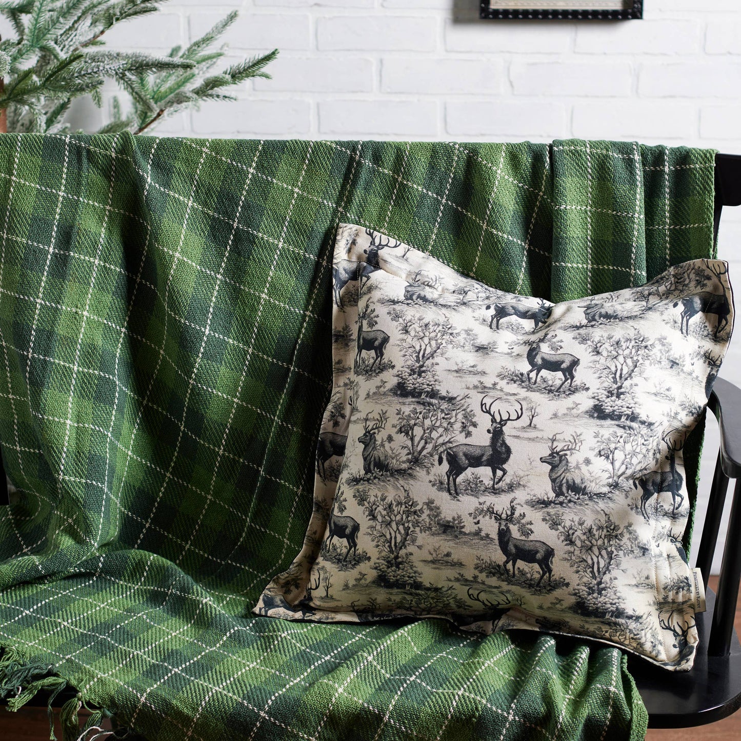 Primitives by Kathy - Green Tartan Throw