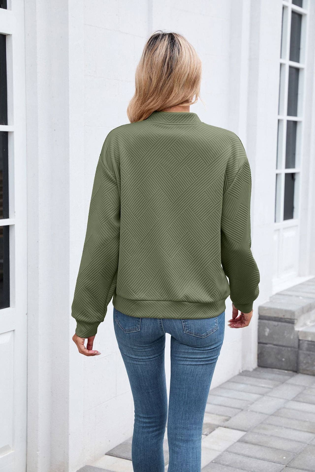 QUILTED ZIP UP BOMBER JACKET