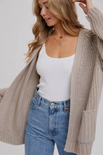CHUNKY POINTELLE OPEN FRONT CARDIGAN