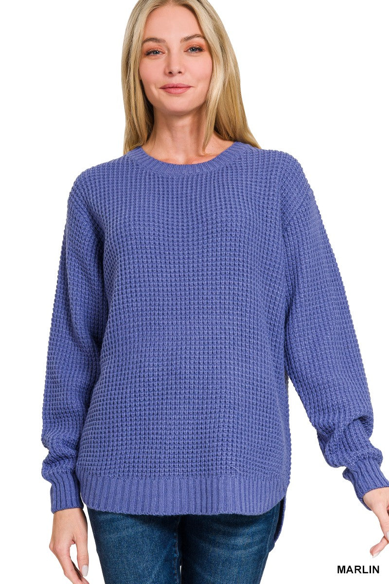 LORALIE WAFFLE SWEATER (3 COLORS)