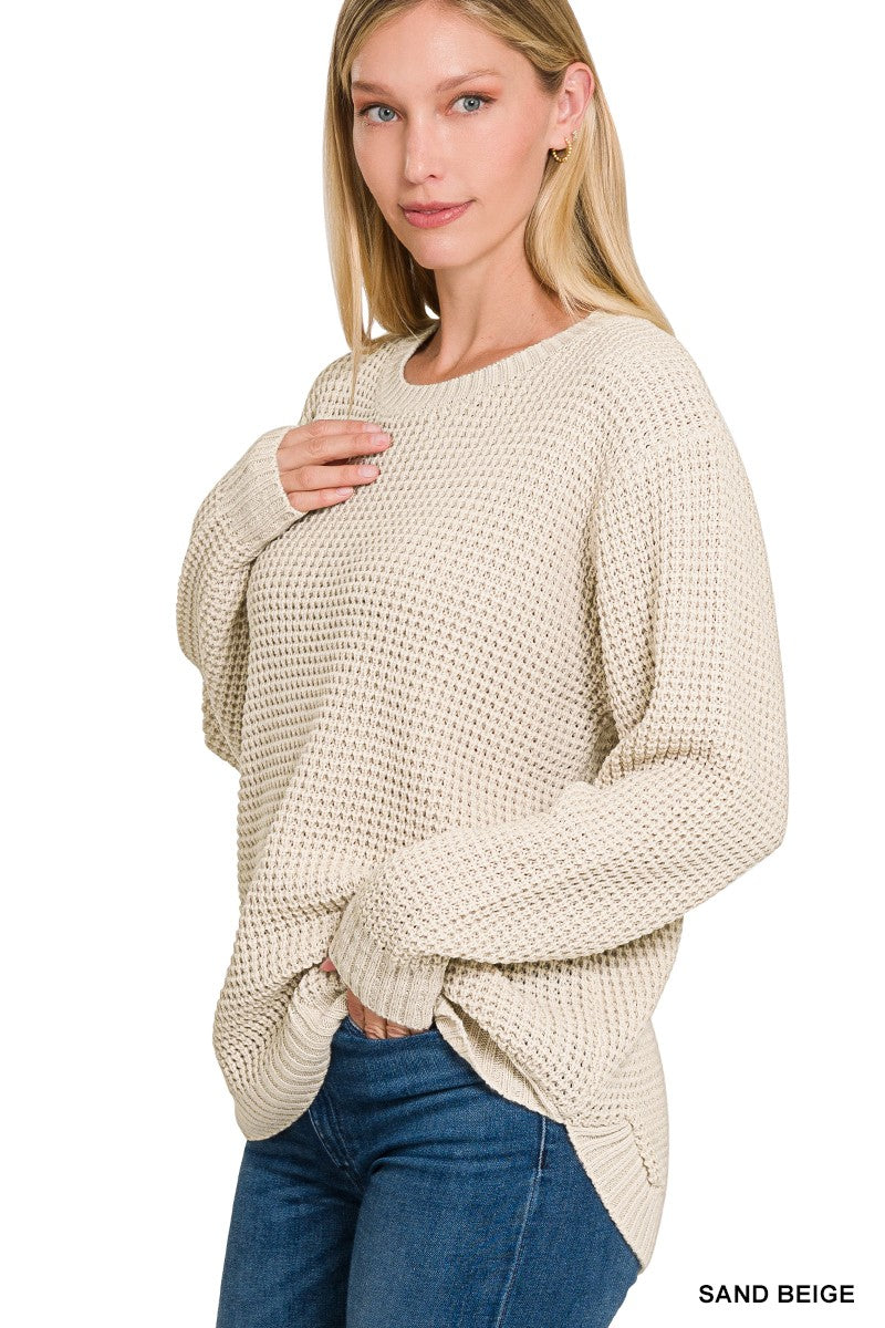 LORALIE WAFFLE SWEATER (3 COLORS)