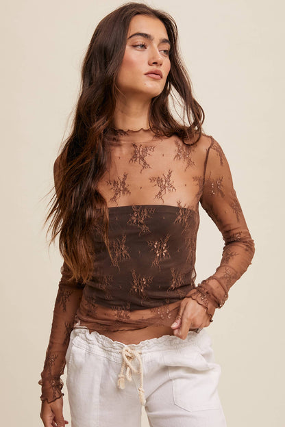 SHEER LACE LONG SLEEVE